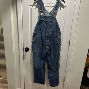 VTG Key Imperial Denim Bib Overalls Workwear Farmer Men's 36X32? Distressed